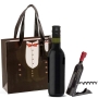 Cadeau de vin avec tire-bouchon dans un sac en carton