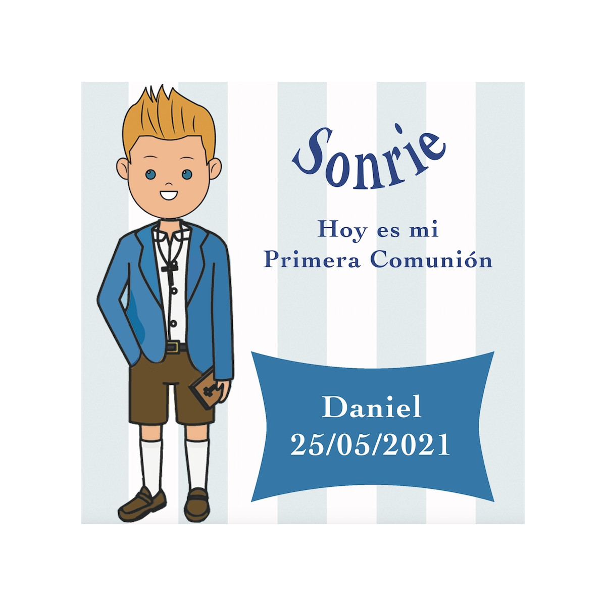 Autocollant carré de communion