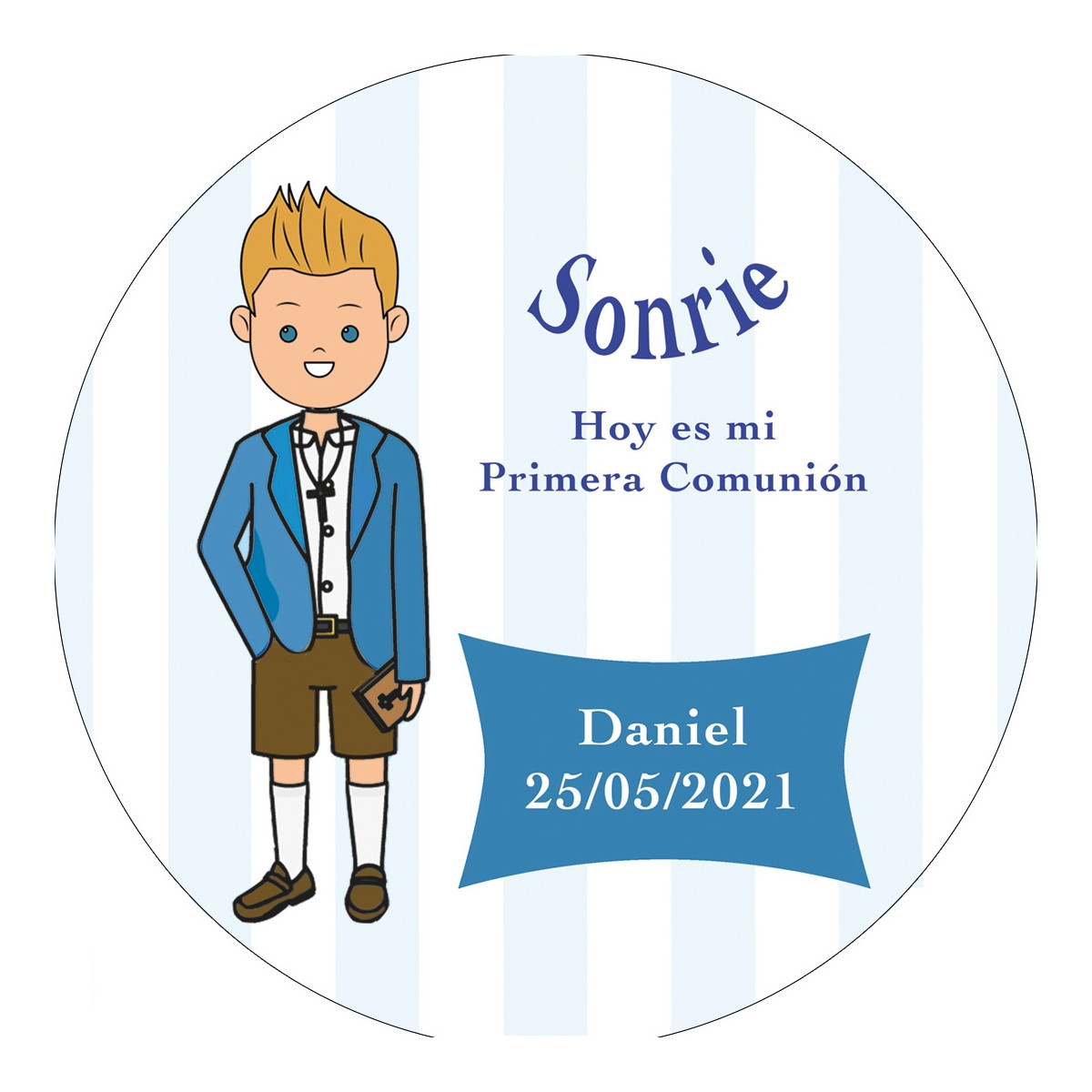 Adhésif rond enfant communion