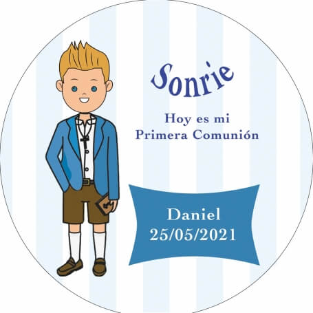 Adhésif rond enfant communion