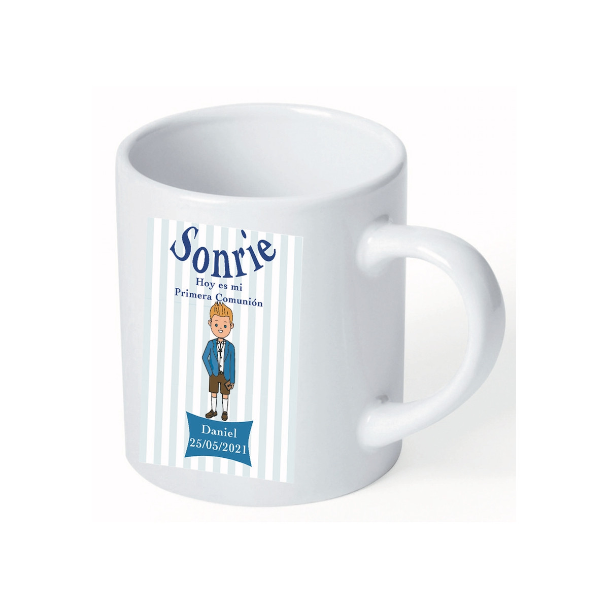 Tasse détails première communion garçon personnalisée