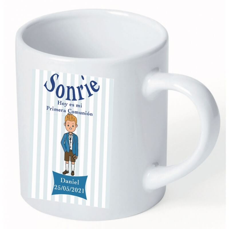 Tasse détails première communion garçon personnalisée