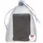 Portefeuille en simili cuir noir avec sac en organza et autocollant personnalisé Un détail élégant et pratique