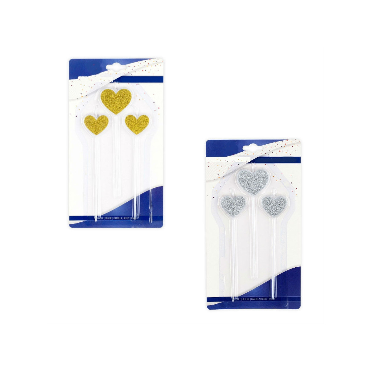 Pack de bougies en forme de cœur