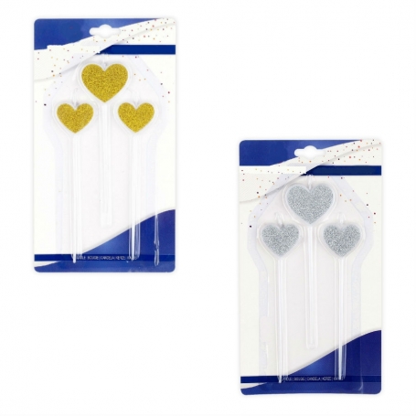 Pack de bougies en forme de cœur