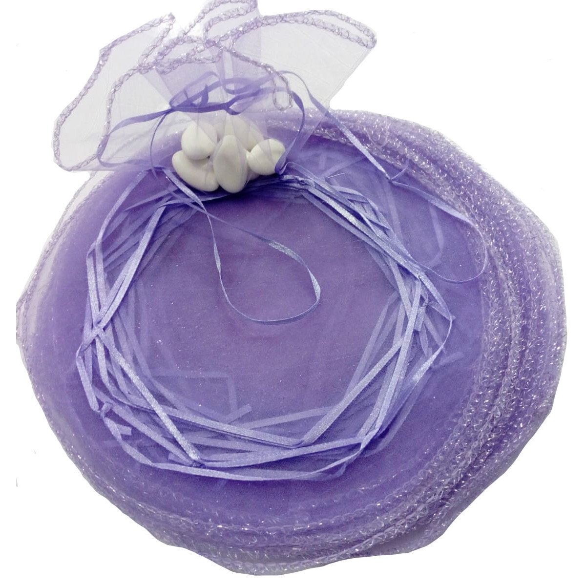 Sachet organza pas cher riz mariage lilas