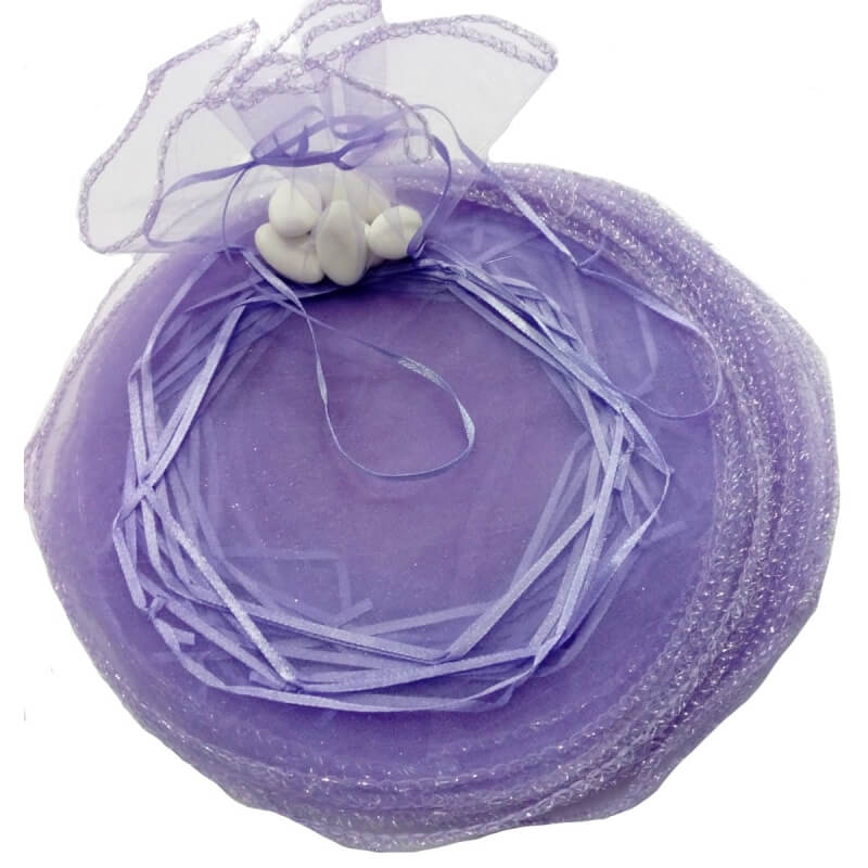 Sac de riz en organza lilas foncé
