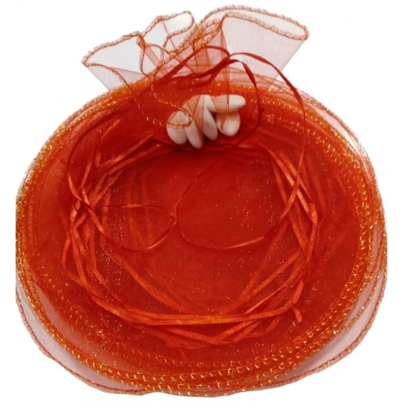 Sac en organza rouge pour le riz et les pétales