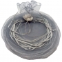 Sachet en organza argenté pour riz et pétales