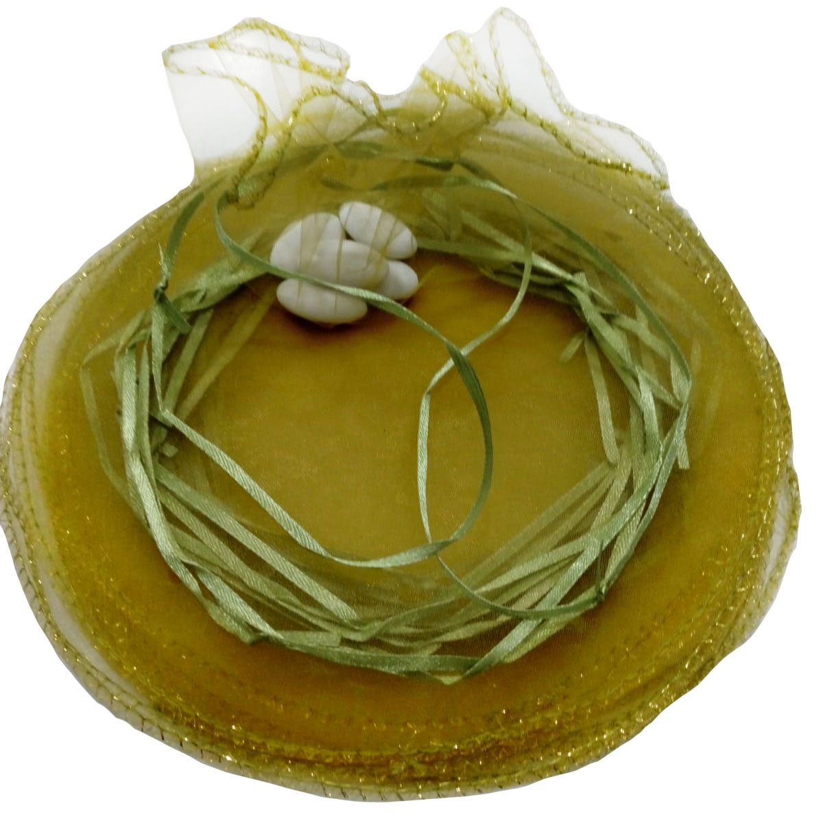 Accessoire mariage sac organza vert riz petale