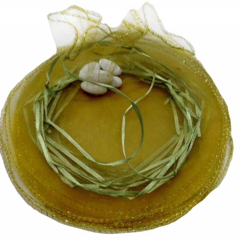 Sac de riz en organza vert foncé