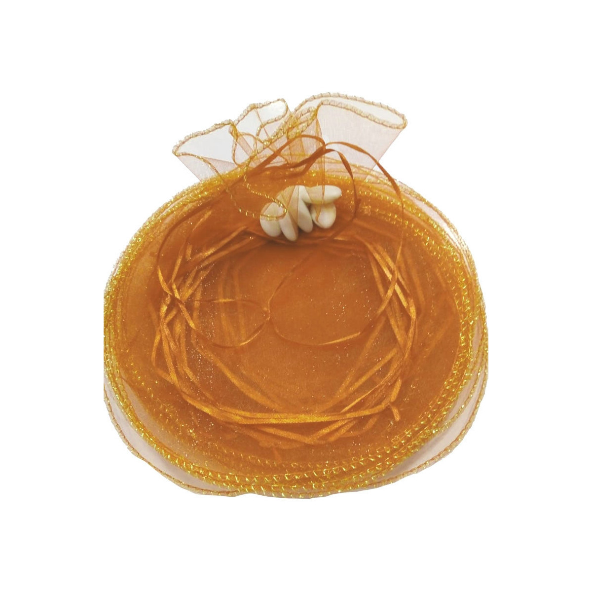 Sachet en organza orange foncé pour le riz et les pétales