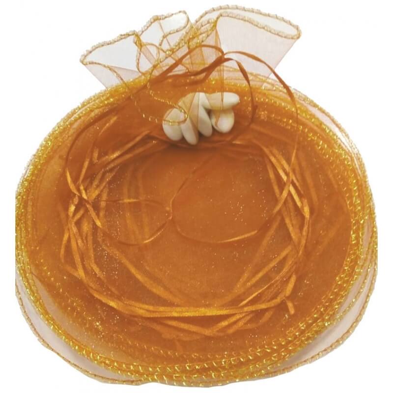 Sachet en organza orange foncé pour le riz et les pétales