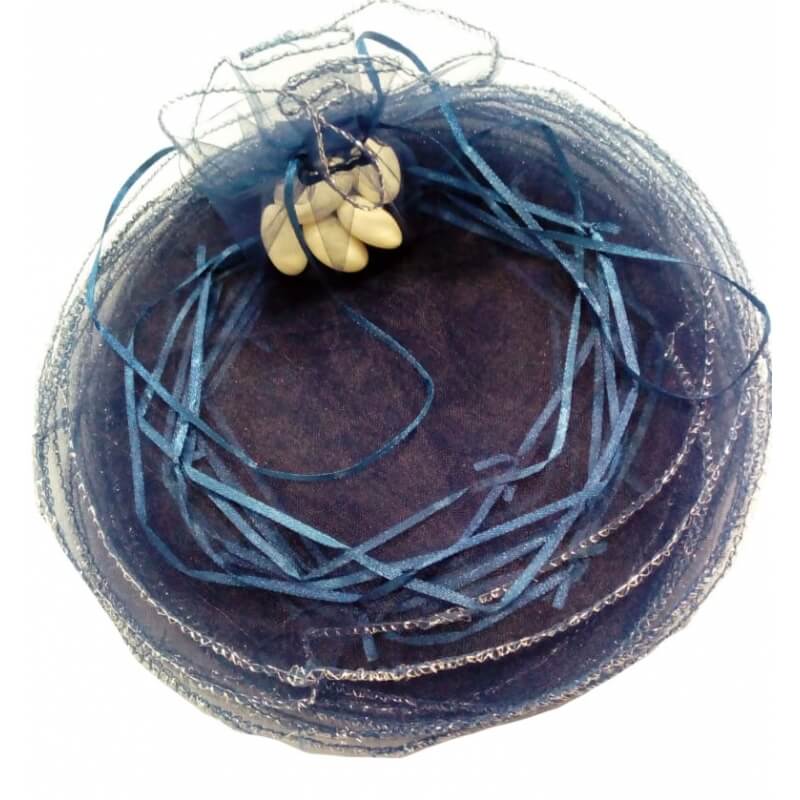 Sac de riz en organza bleu marine
