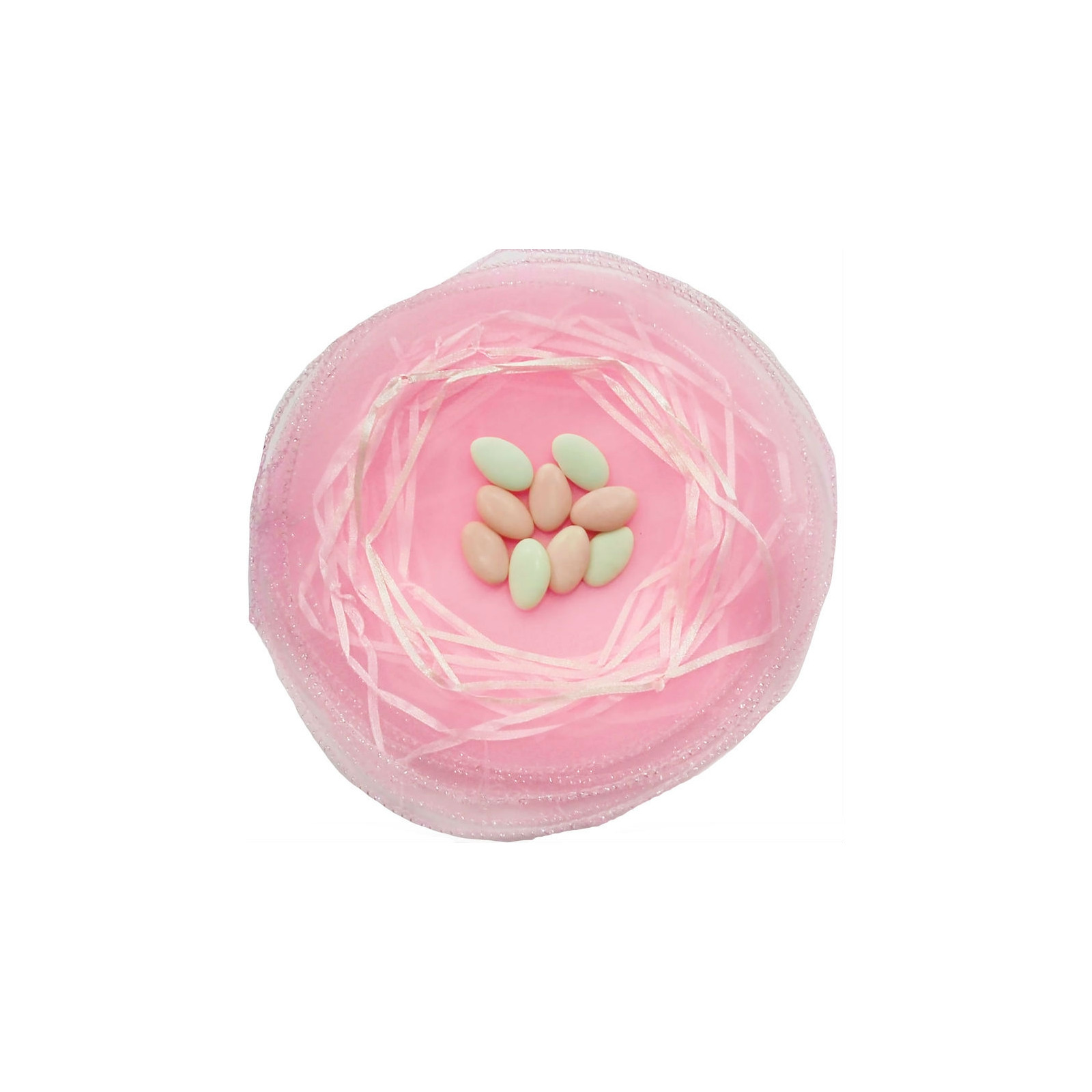 Sachet en organza rose clair pour le riz et les pétales