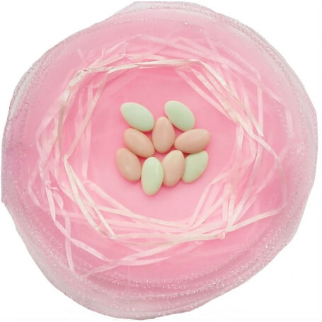 Sachet en organza rose clair pour le riz et les pétales