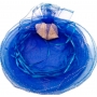 Sac en organza rond bleu électrique.