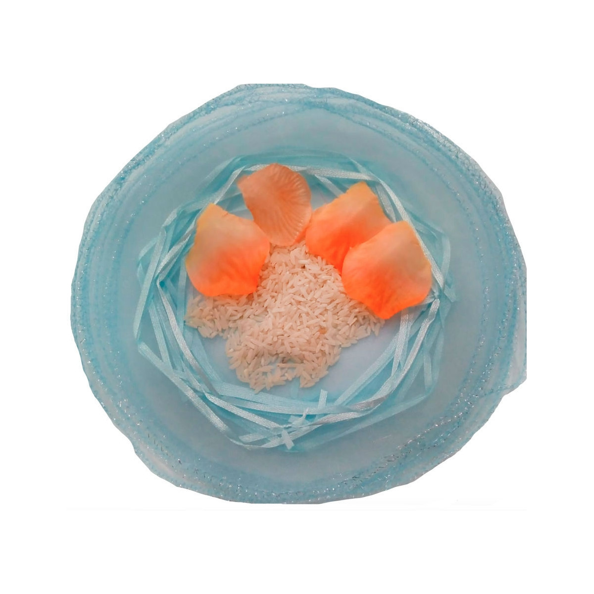 Sachet en organza pour riz et pétales