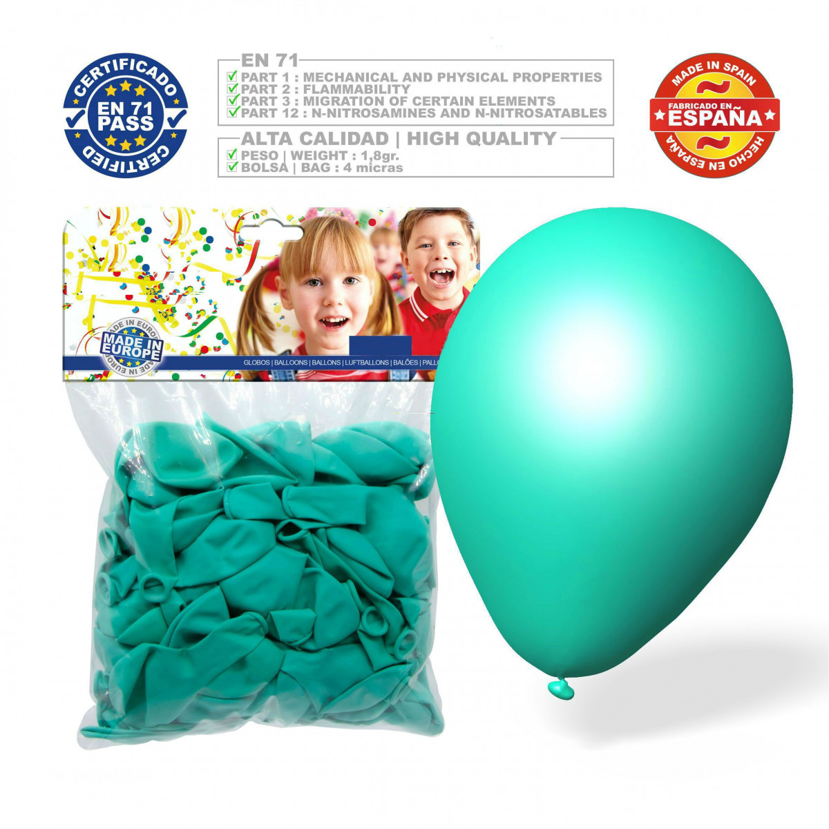 Pack de ballons turquoise