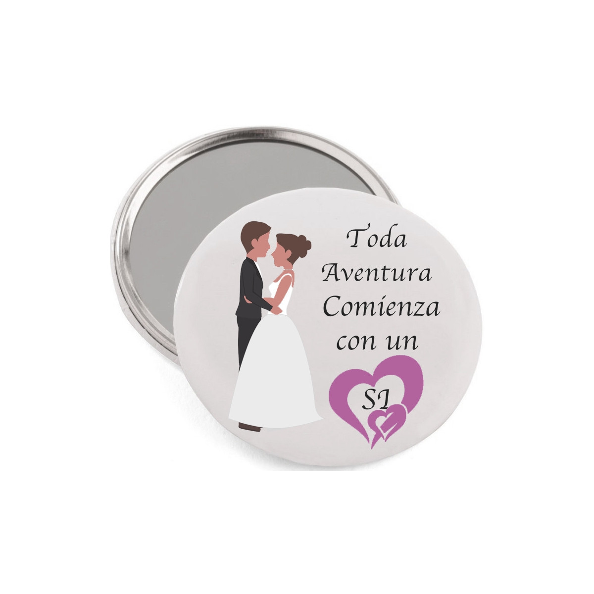 Miroir de Poche avec phrase pour Mariages