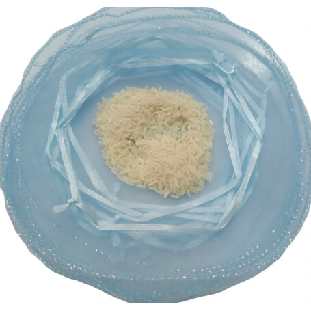 Sachet Riz Organza Bleu