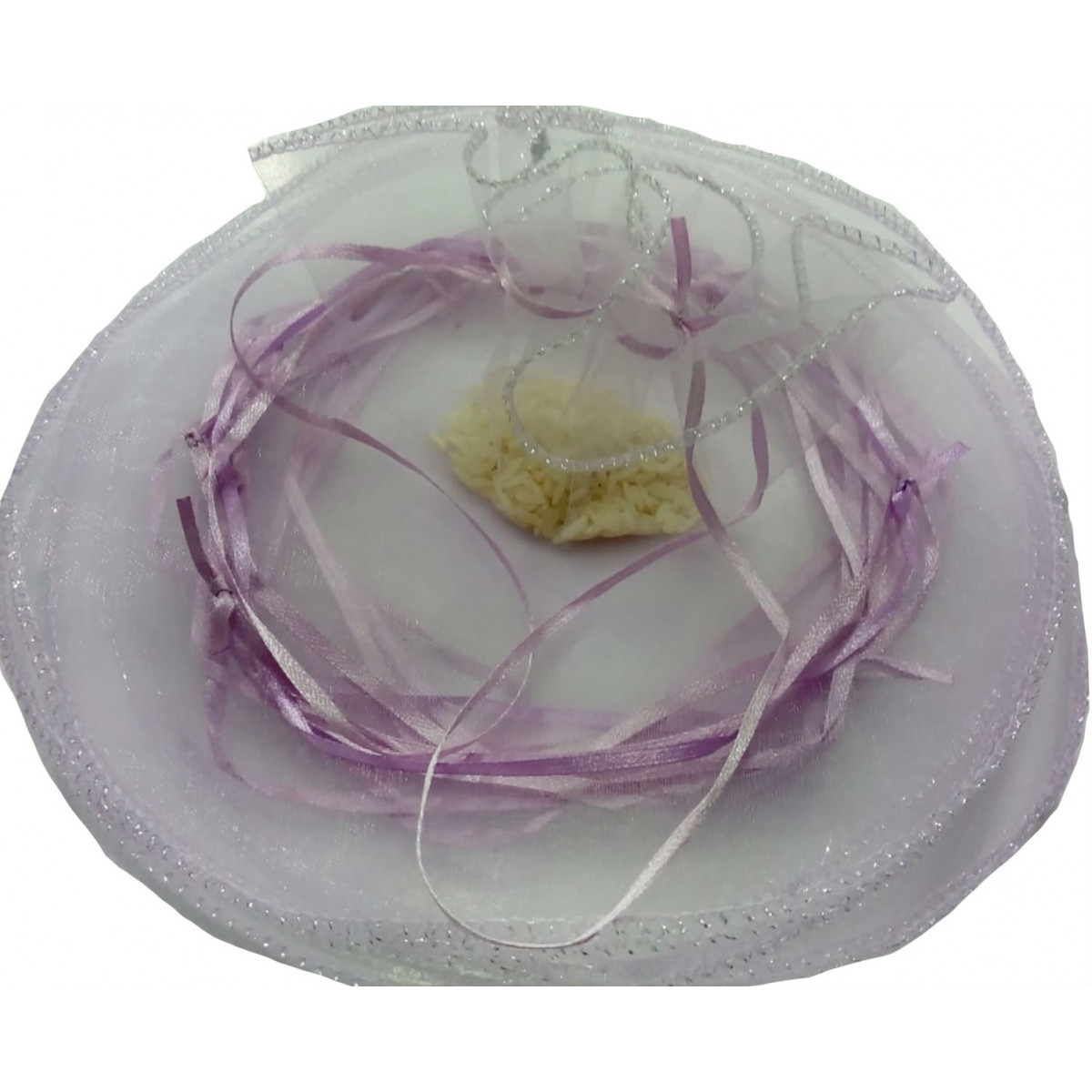 Sac de riz en organza lilas clair
