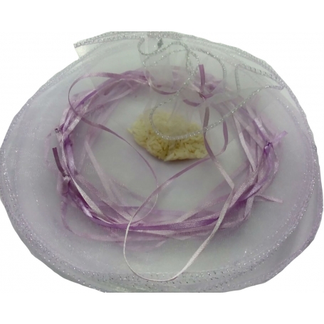 accessoire mariage sac organza riz petale