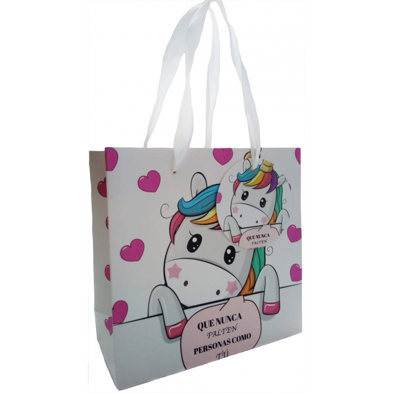 Sac cadeau licorne 14 5 x 15 x 6 cm