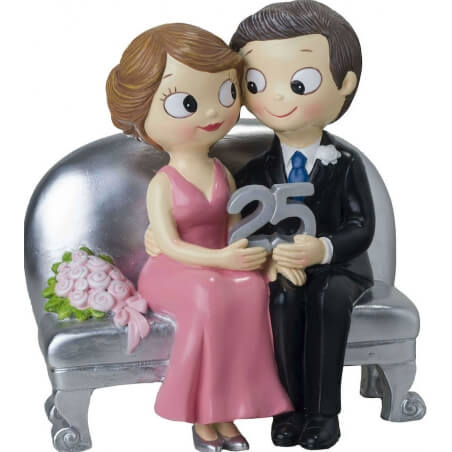 Figurine De Mariage En Argent