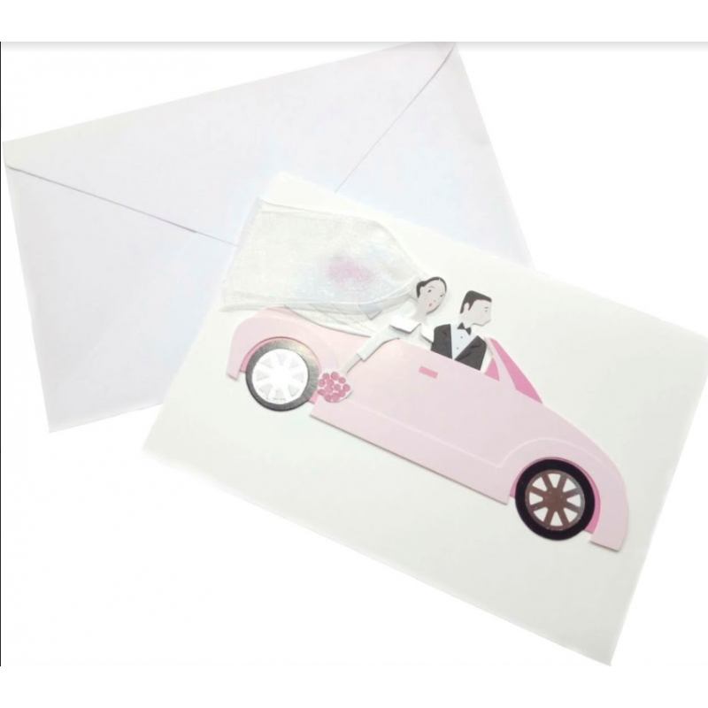 Faire-part de mariage en voiture