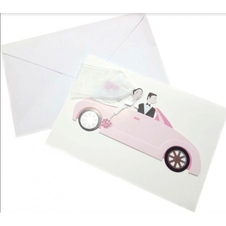 Faire-part de mariage en voiture