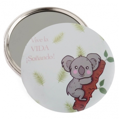 Set de manucure et miroir avec motif koala présenté dans un sac koala