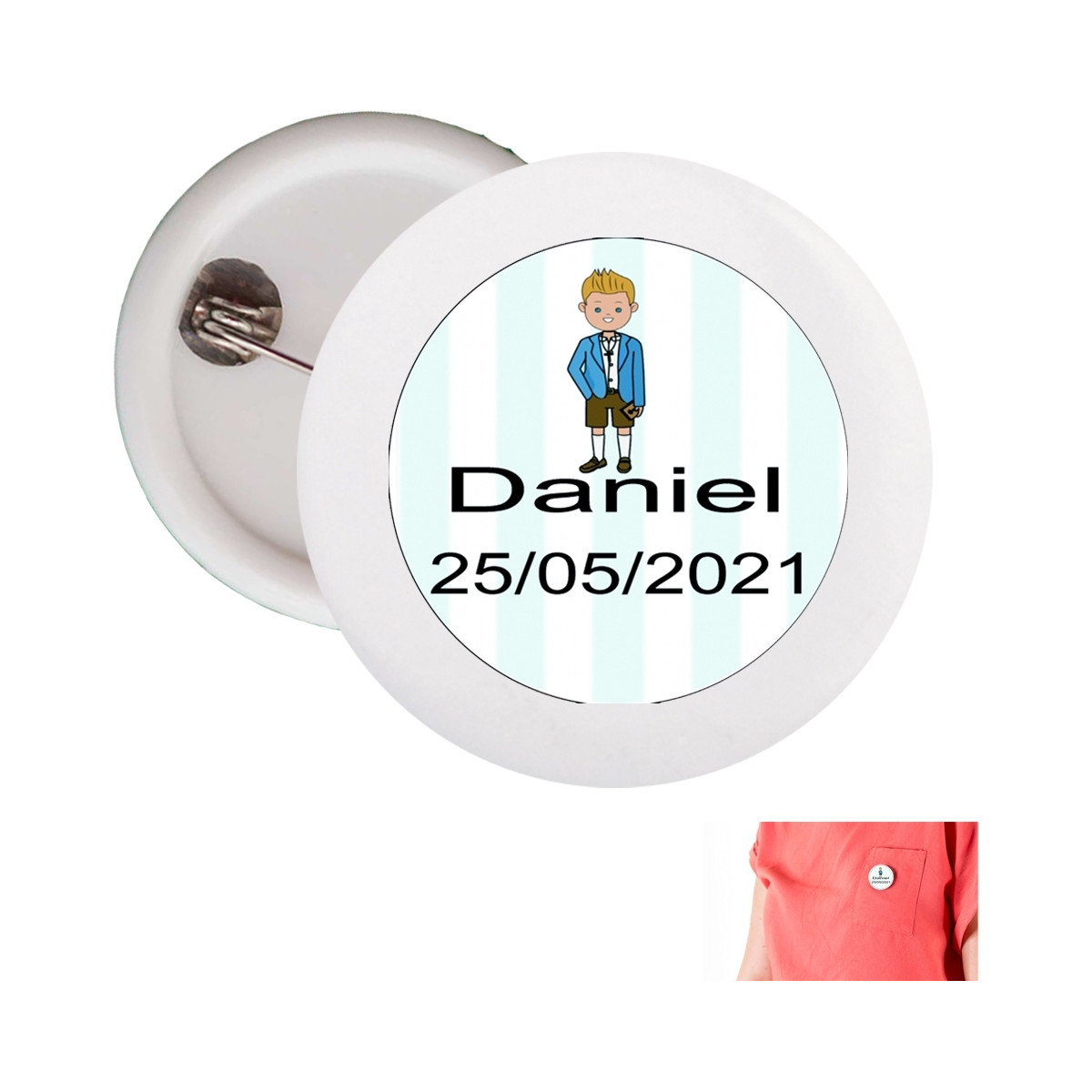 Chapa personnalisée enfant communion