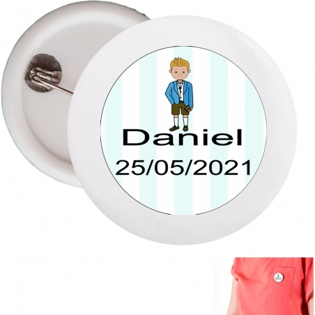 badge personnalisé avec photo logo mariage baptême communion anniversaire entreprises