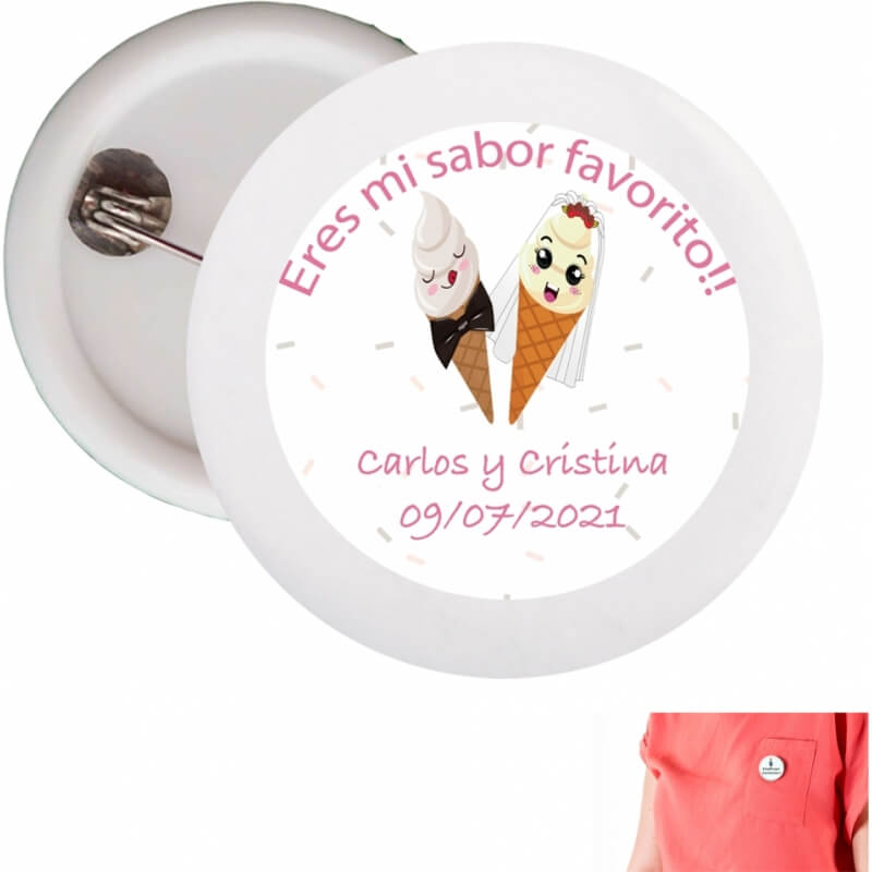 Badges de mariage amusants et personnalisés