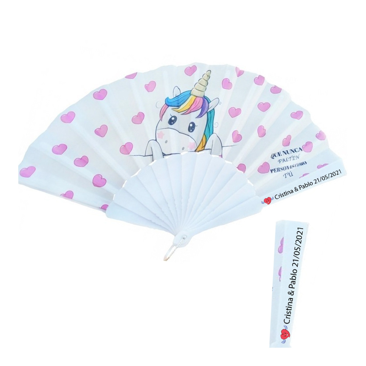 Éventail licorne personnalisé
