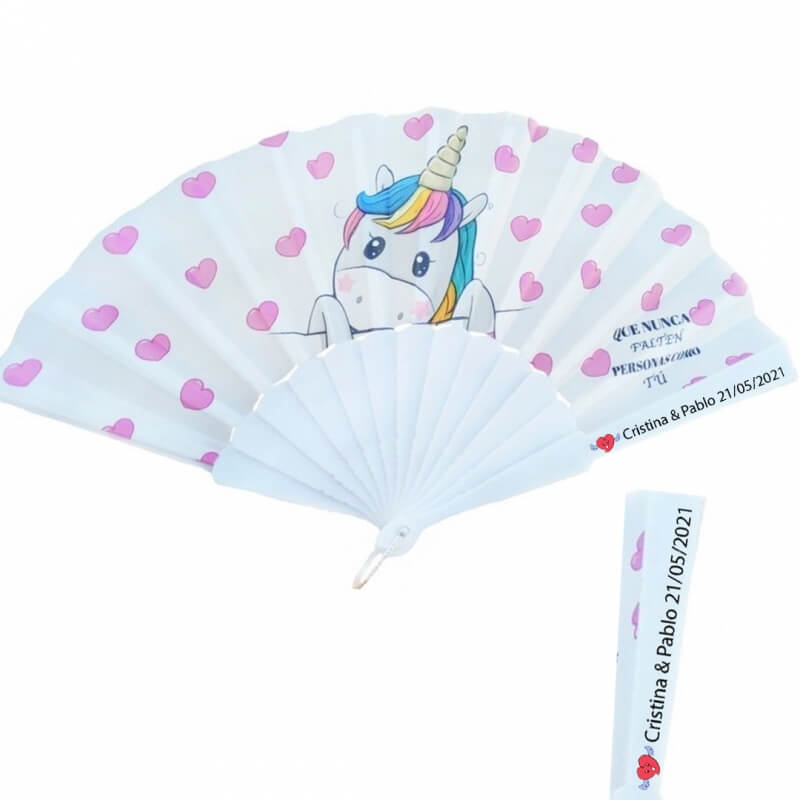 Éventail licorne personnalisé