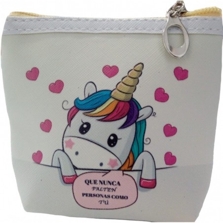 Porte-monnaie bonbons crayon et bracelet dans une boîte de licorne avec des poignées