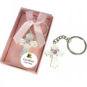 Porte-clés croix de communion personnalisés