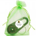 Boussole dans un sac en organza personnalisé pour une communion