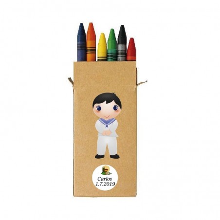 Crayons de cire pour la communion d'un enfant personnalisés