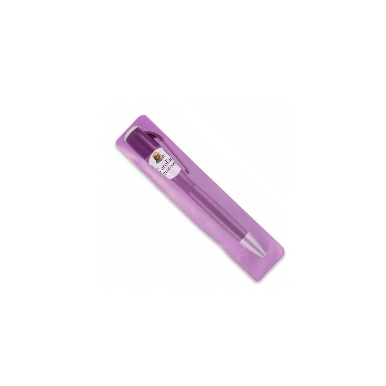 Stylo violet avec lampe de poche pour communion