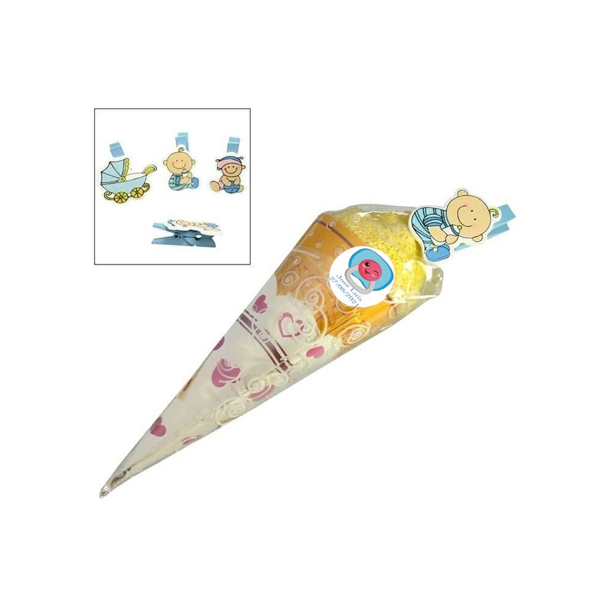 Serviettes souvenirs de baptême personnalisées