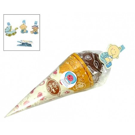 Serviette cornet de glace chocolat