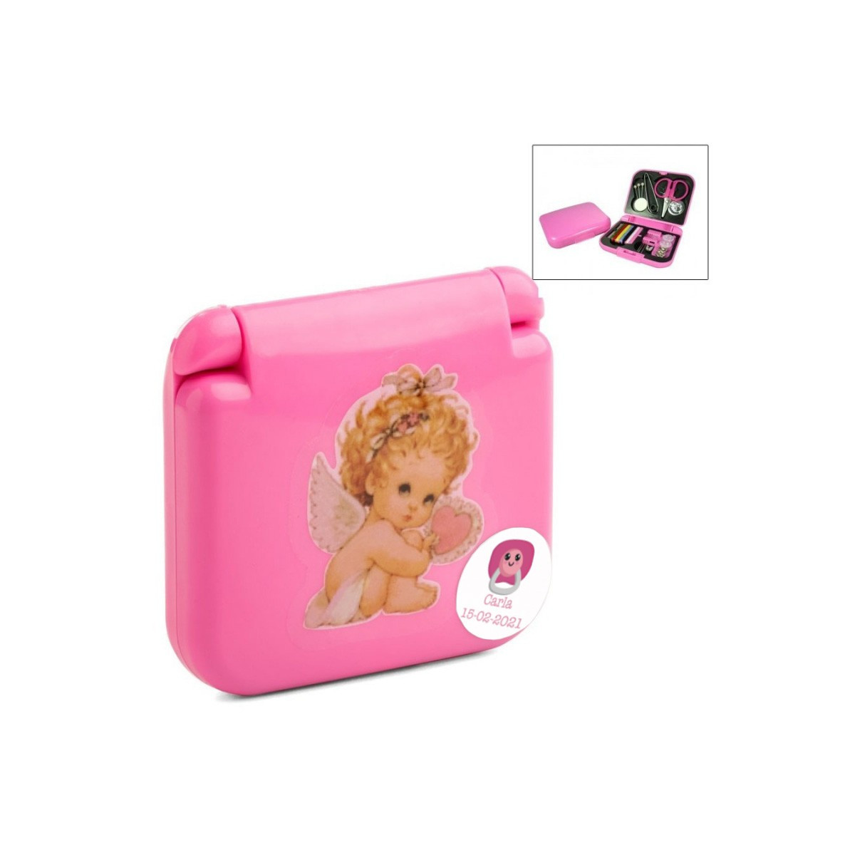 Kit de couture pour un sac de baptême ou de baby shower personnalisé avec un sticker ange