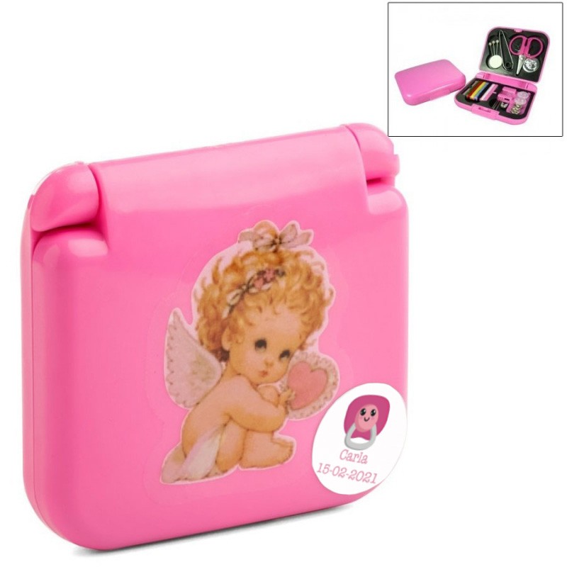 Kit de couture pour un sac de baptême ou de baby shower personnalisé avec un sticker ange