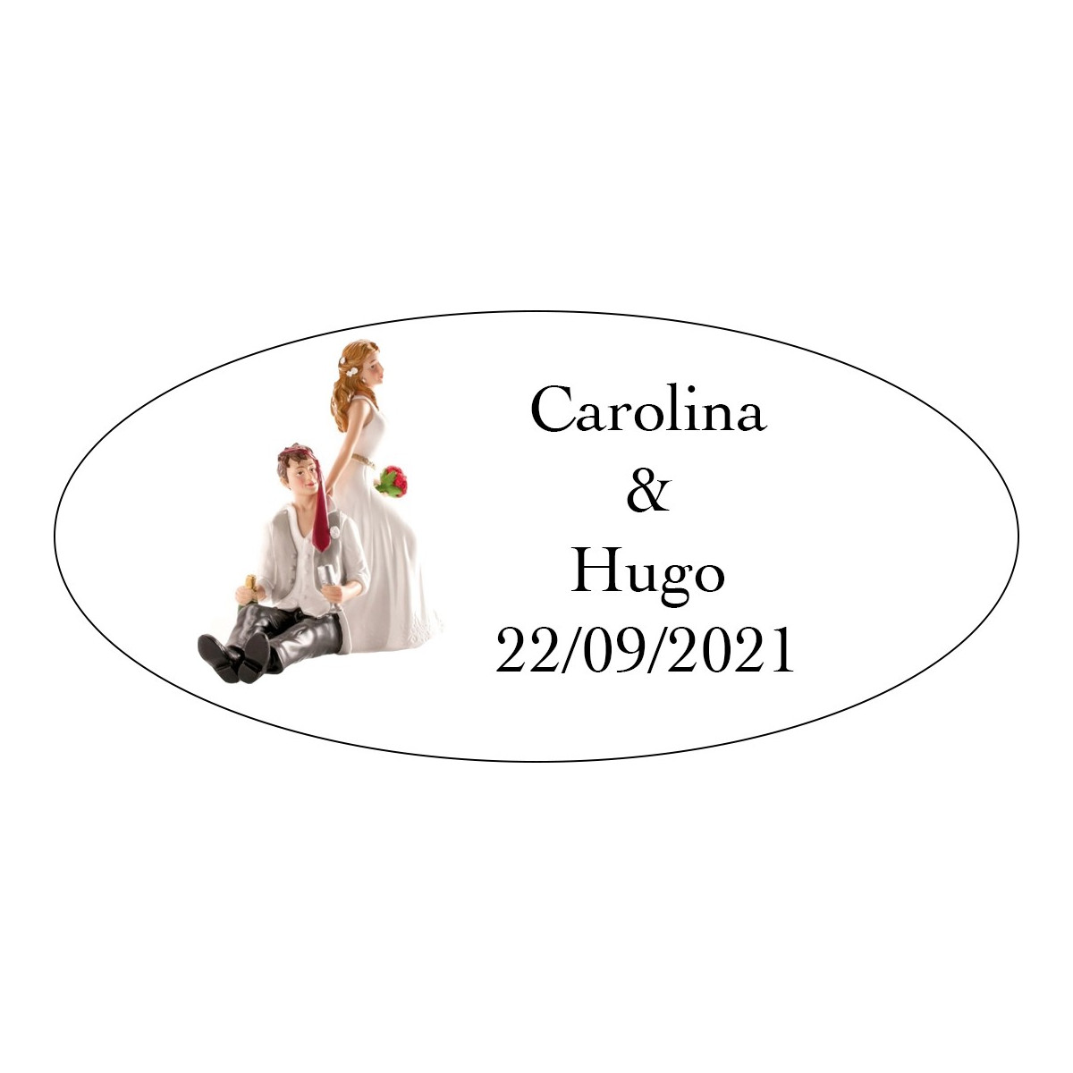 Stickers cadeaux mariage will & grace bisous