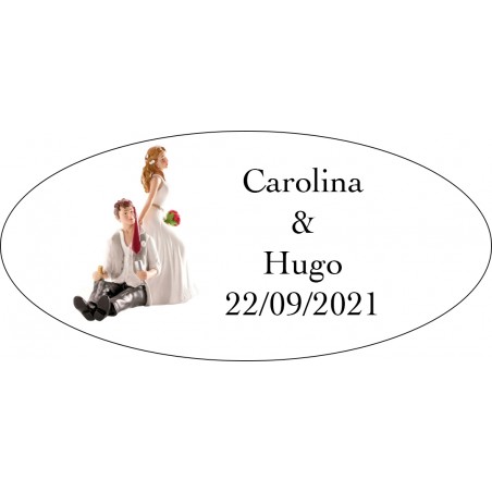 Stickers cadeaux mariage will & grace bisous