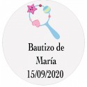 Carnet avec marqueurs pour le baptême d'une fille personnalisé