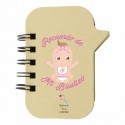 Carnet avec marqueurs pour le baptême d'une fille personnalisé